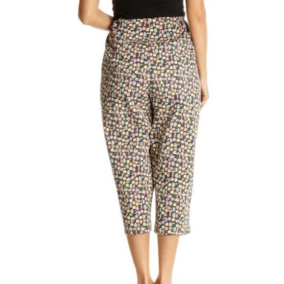 Talbots Pants Womens Sz 14 cropped Colorful Fruit Summer Whimsical Stretch Artsy - Picture 2 of 10